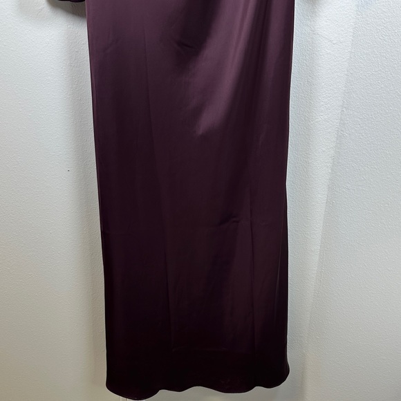 Meshki Avery Plum One Shoulder Maxi Dress S Long Sleeve Ruched Evening Gown - Picture 9 of 14